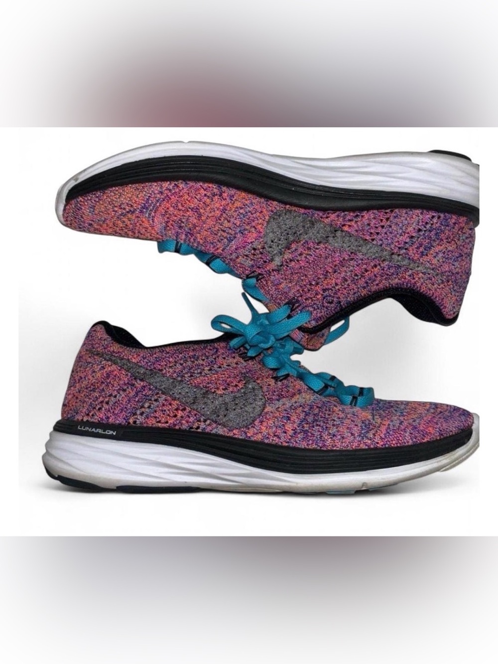 Nike Womens FlyKnit Lunar 3 Running Sneaker Sz 6.5 Athletic Lightweight Trainers
